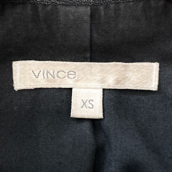 VINCE Sheep Leather Moto Jacket Black - Picture 2 of 9